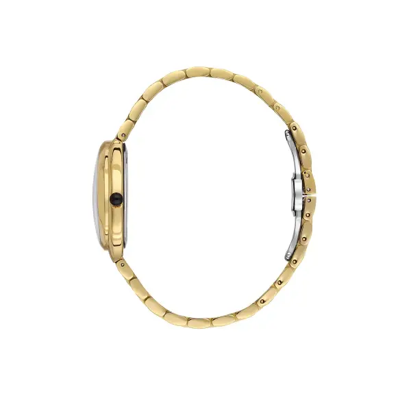 Kadranı Bordo Kodronu Gold Renk 25 Mm Kadın Kol Saati ve Bileklik