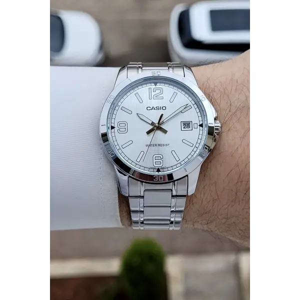 Gümüş Renk Hediye Paketli Erkek Kol Saati