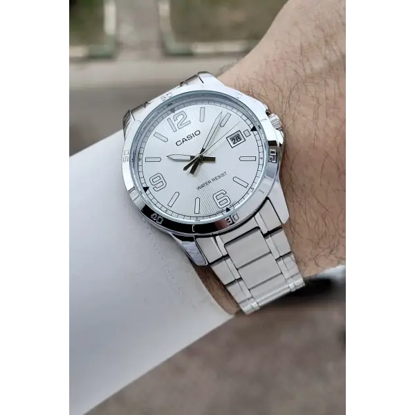 Gümüş Renk Hediye Paketli Erkek Kol Saati