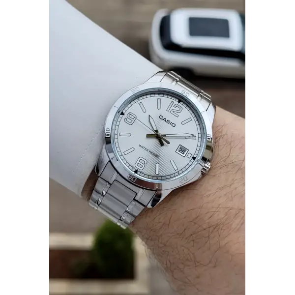 Gümüş Renk Hediye Paketli Erkek Kol Saati