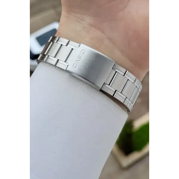 Gümüş Renk Hediye Paketli Erkek Kol Saati