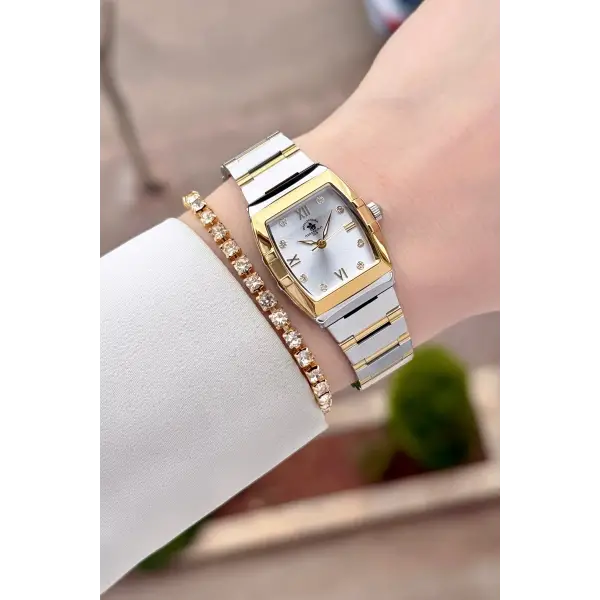 Santa Barbara Polo & Racquet Club Gold Gümüş Renk 23,5 Mm Kadın Kol Saati ve Bileklik
