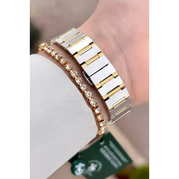 Santa Barbara Polo & Racquet Club Gold Gümüş Renk 23,5 Mm Kadın Kol Saati ve Bileklik
