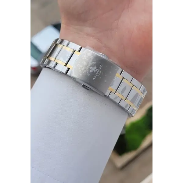 Santa Barbara Polo & Racquet Club Kadranı Yeşil Kodronu Gold Gümüş Renk 45 Mm Erkek Kol Saati
