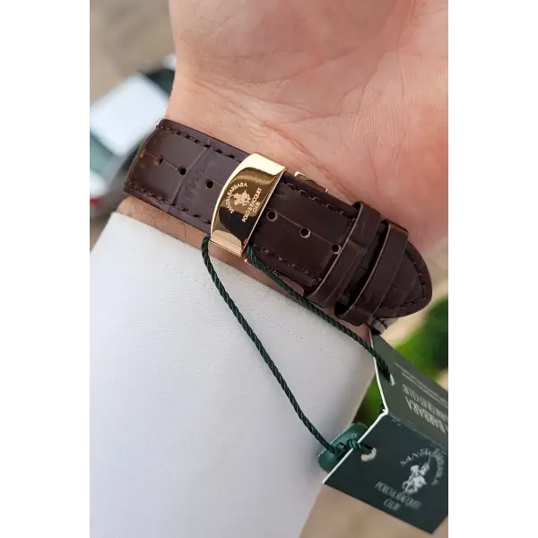 Santa Barbara Polo & Racquet Club Kasası Rose Kordonu Kahverengi Renk 42,5 mm Erkek Kol Saati