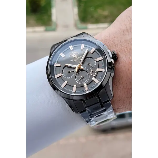 Santa Barbara Polo & Racquet Club Rose Siyah Renk 45 Mm Erkek Kol Saati