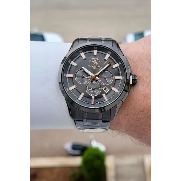 Santa Barbara Polo & Racquet Club Rose Siyah Renk 45 Mm Erkek Kol Saati