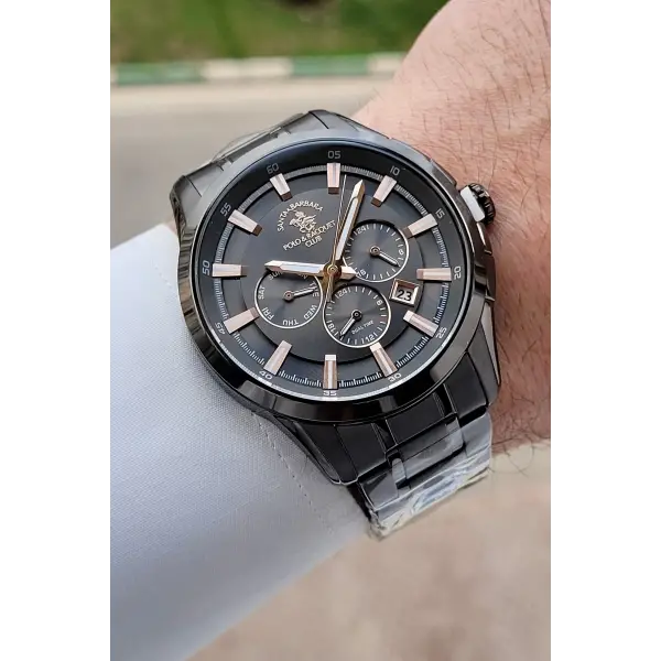 Santa Barbara Polo & Racquet Club Rose Siyah Renk 45 Mm Erkek Kol Saati