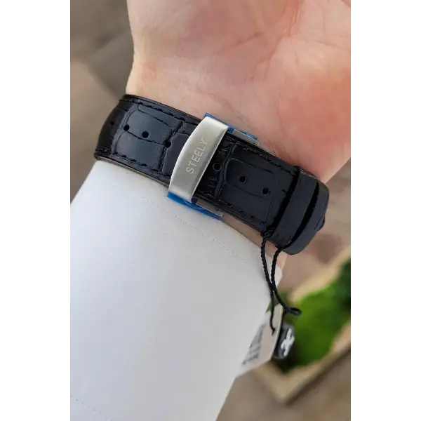 Gümüş Renk 41,5 mm Full Çelik Kasa Erkek Kol Saati