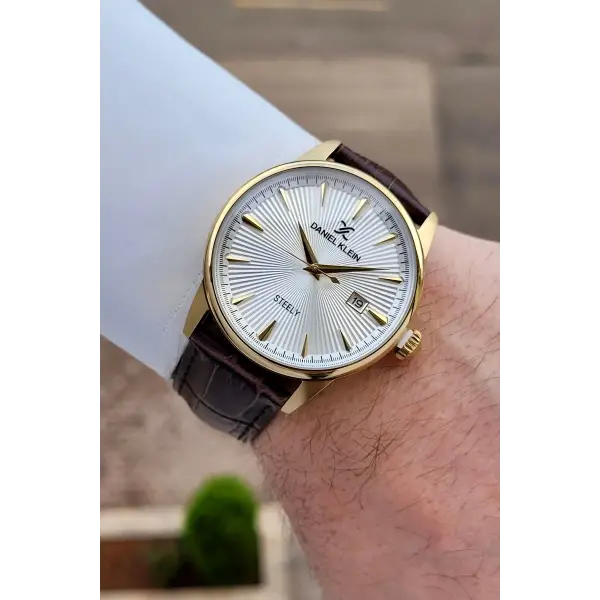 Kasası Gold Kordonu Kahverengi Renk 41,5 mm Full Çelik Kasa Erkek Kol Saati