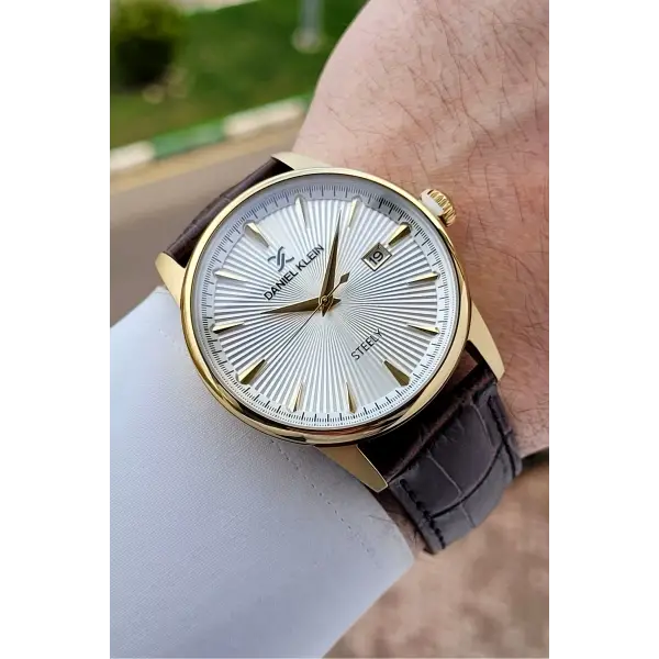 Kasası Gold Kordonu Kahverengi Renk 41,5 mm Full Çelik Kasa Erkek Kol Saati