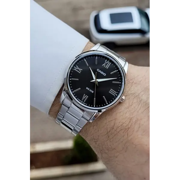 Casio Kadranı Siyah Kordonu Gümüş Renk 40 mm Erkek Kol Saati