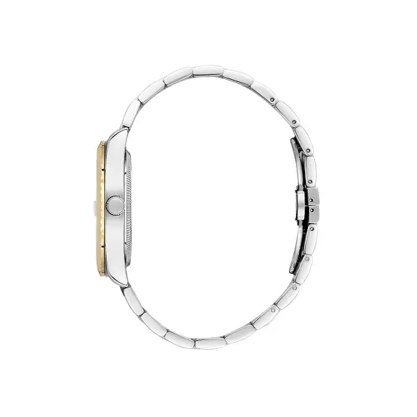 Gold Gümüş Renk Takvim ve Gün Fonksiyonlu Erkek Kol Saati