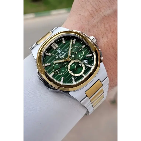Kadranı Yeşil Kordonu Gümüş Renk İç Göstergeleri Aktif Erkek Kol Saati