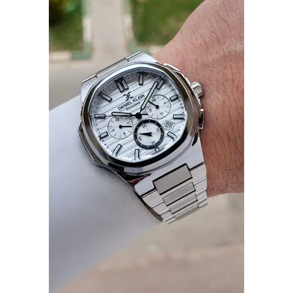 Gümüş Renk İç Göstergeleri Aktif Erkek Kol Saati