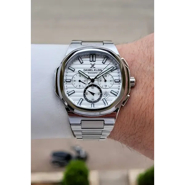 Gümüş Renk İç Göstergeleri Aktif Erkek Kol Saati