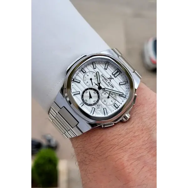 Gümüş Renk İç Göstergeleri Aktif Erkek Kol Saati