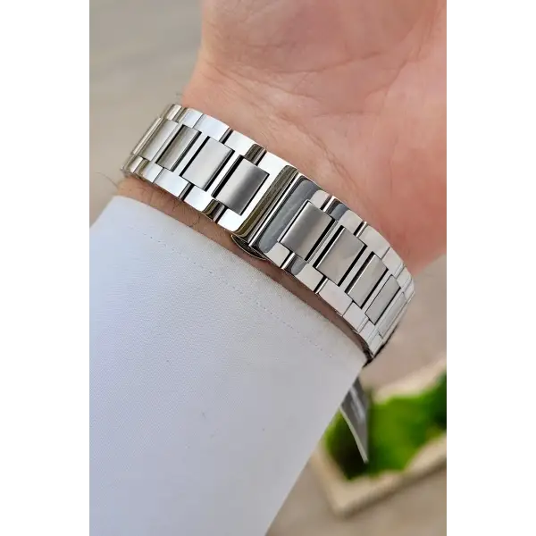 Gümüş Renk İç Göstergeleri Aktif Erkek Kol Saati