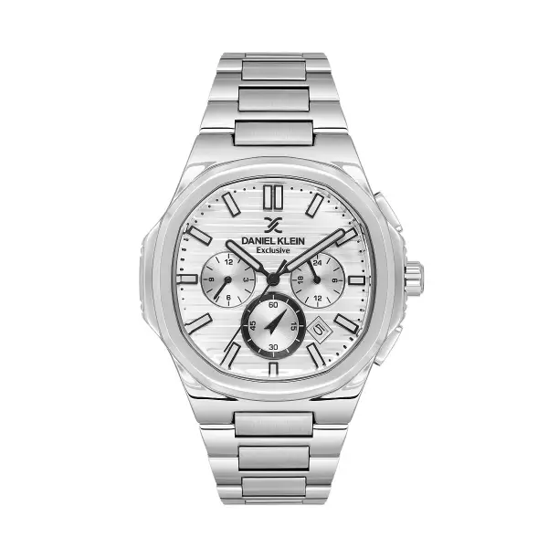 Gümüş Renk İç Göstergeleri Aktif Erkek Kol Saati