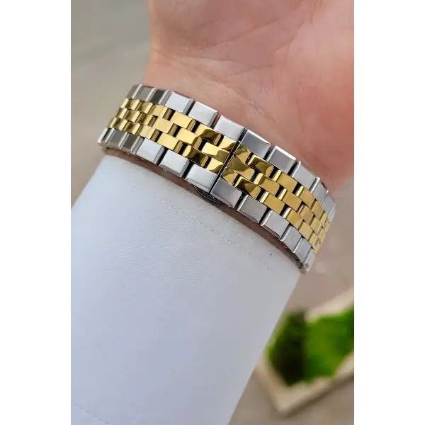 Kadranı Yeşil Kordonu Gold Gümüş Renk 5 ATM Hediye Paketli 41 mm Erkek Kol Saati
