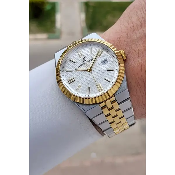 Gold Gümüş Renk 5 ATM Hediye Paketli 41 mm Erkek Kol Saati