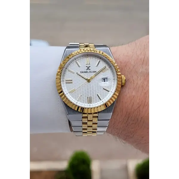 Gold Gümüş Renk 5 ATM Hediye Paketli 41 mm Erkek Kol Saati