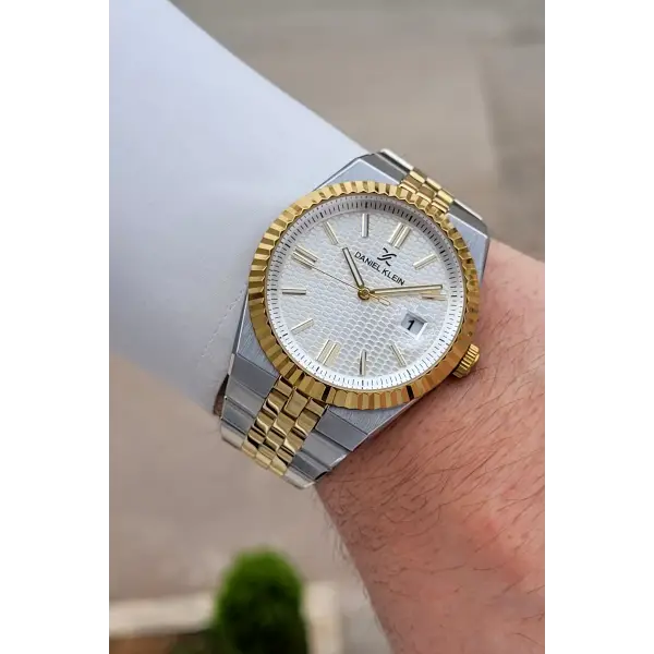 Gold Gümüş Renk 5 ATM Hediye Paketli 41 mm Erkek Kol Saati