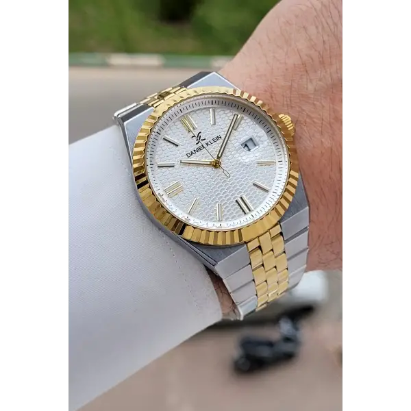 Gold Gümüş Renk 5 ATM Hediye Paketli 41 mm Erkek Kol Saati