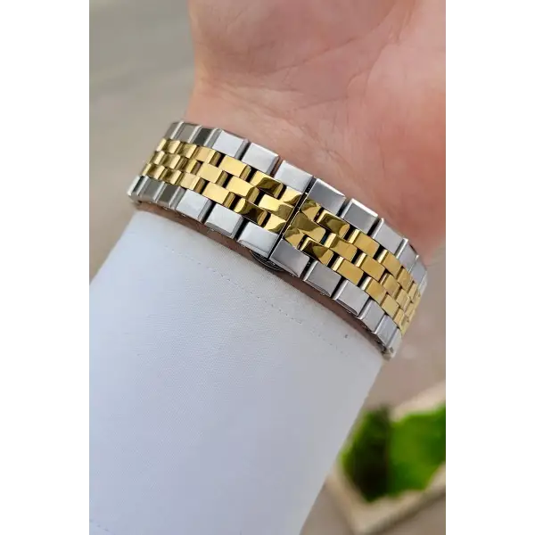 Gold Gümüş Renk 5 ATM Hediye Paketli 41 mm Erkek Kol Saati