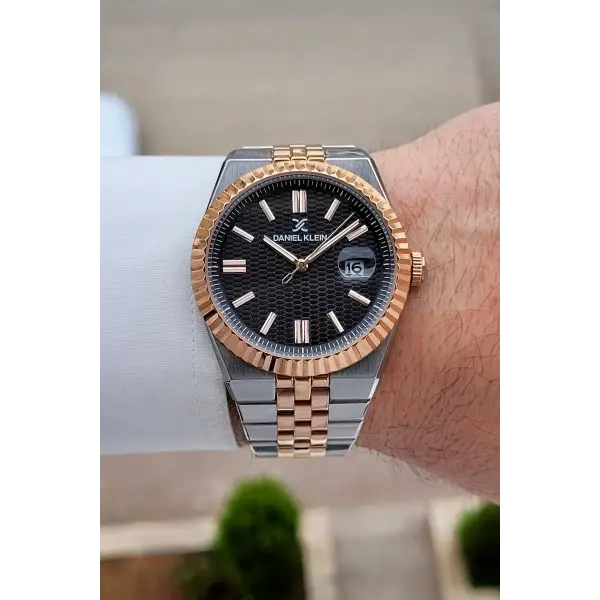 Kadranı Siyah Kordonu Rose Gümüş Renk 41 Mm Erkek Kol Saati