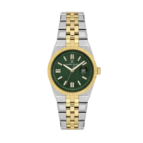 Kadranı Yeşil Kordonu Gold Gümüş Renk 30 mm Kadın Kol Saati ve Bileklik