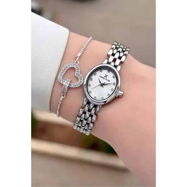 Gümüş Renk 20,5 mm Kadın Kol Saati ve Bileklik