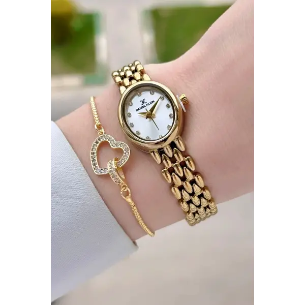 Gold Renk 20,5 mm Kadın Kol Saati ve Bileklik