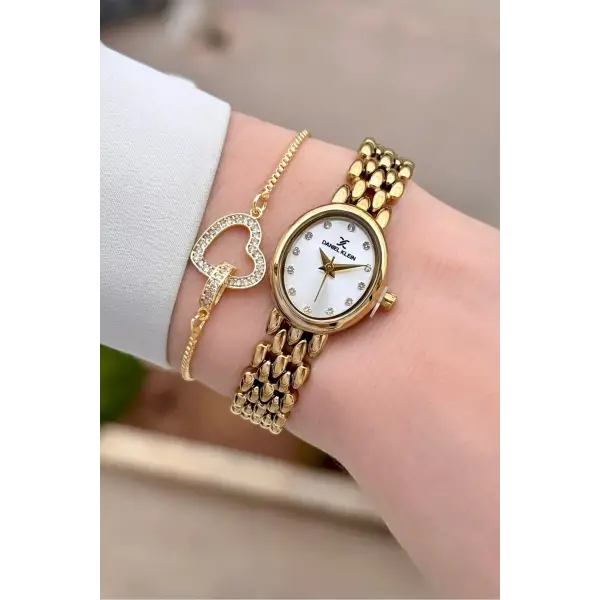 Gold Renk 20,5 mm Kadın Kol Saati ve Bileklik