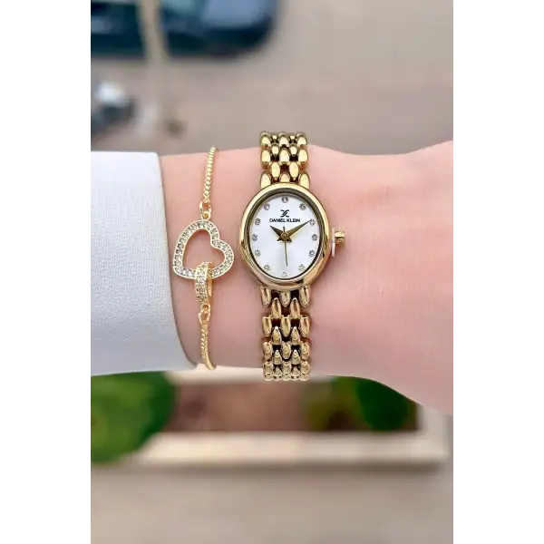 Gold Renk 20,5 mm Kadın Kol Saati ve Bileklik