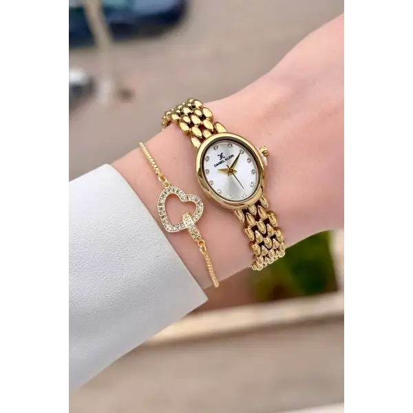 Gold Renk 20,5 mm Kadın Kol Saati ve Bileklik