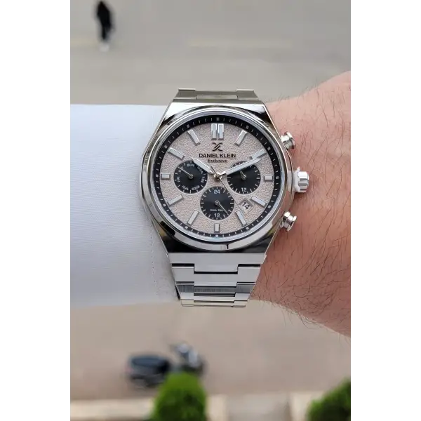 Kadranı Kahverengi Kordonu Gümüş Renk 43 mm Erkek Kol Saati