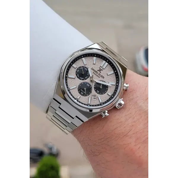 Kadranı Kahverengi Kordonu Gümüş Renk 43 mm Erkek Kol Saati