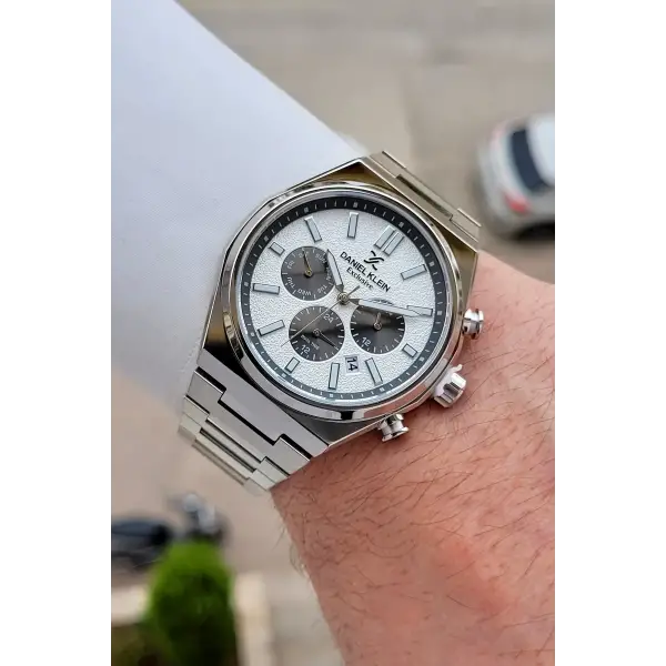 Gümüş Renk 43 mm Erkek Kol Saati