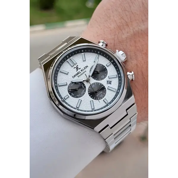 Gümüş Renk 43 mm Erkek Kol Saati