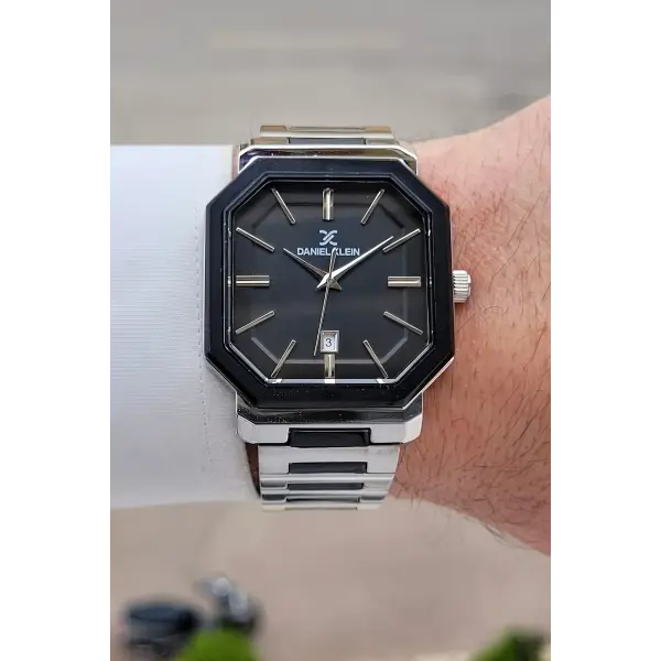 Gümüş Siyah Renk Erkek Kol Saati