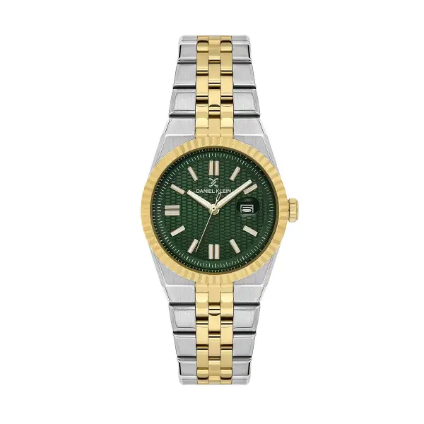 Kadranı Yeşil Kordonu Gold Gümüş Sevgili Çift Kol Saati