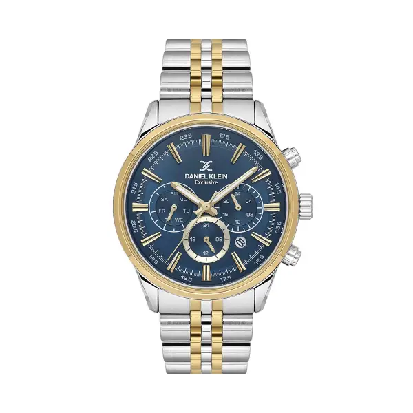 Kadranı Lacivert Kordonu Gold Gümüş Renk 43 Mm 5 ATM Erkek Kol Saati