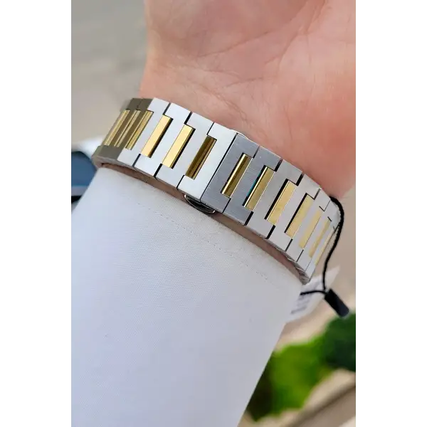 Kadranı Yeşil Kodronu Gold Gümüş Renk 43 Mm Erkek Kol Saati
