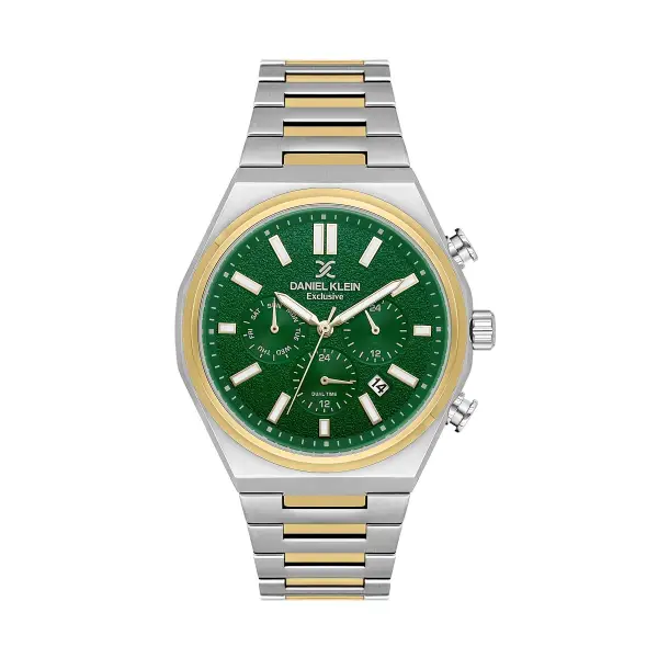 Kadranı Yeşil Kodronu Gold Gümüş Renk 43 Mm Erkek Kol Saati