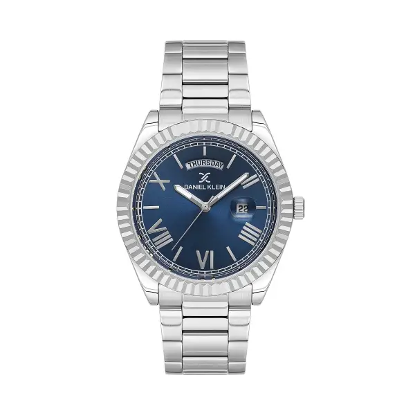 Kadranı Lacivert Kordonu Gümüş Renk 42,5 Mm 5 ATM Erkek Kol Saati