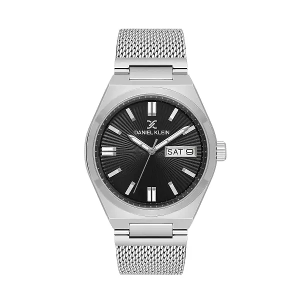 Kadranı Siyah Gümüş Renk Takvimli Erkek Kol Saati