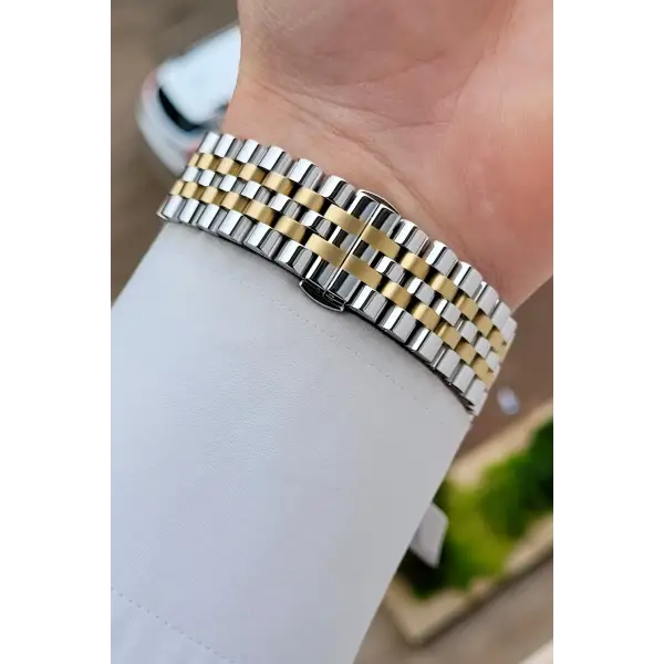 Kadranı Yeşil Kordonu Gold Gümüş Renk 40 mm Erkek Kol Saati