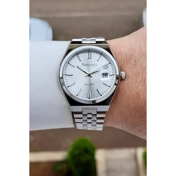 Gümüş Renk 40 Mm Erkek Kol Saati