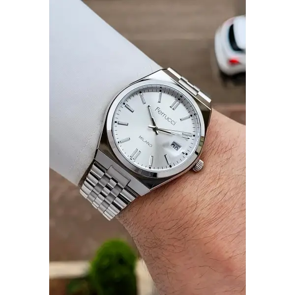 Gümüş Renk 40 Mm Erkek Kol Saati